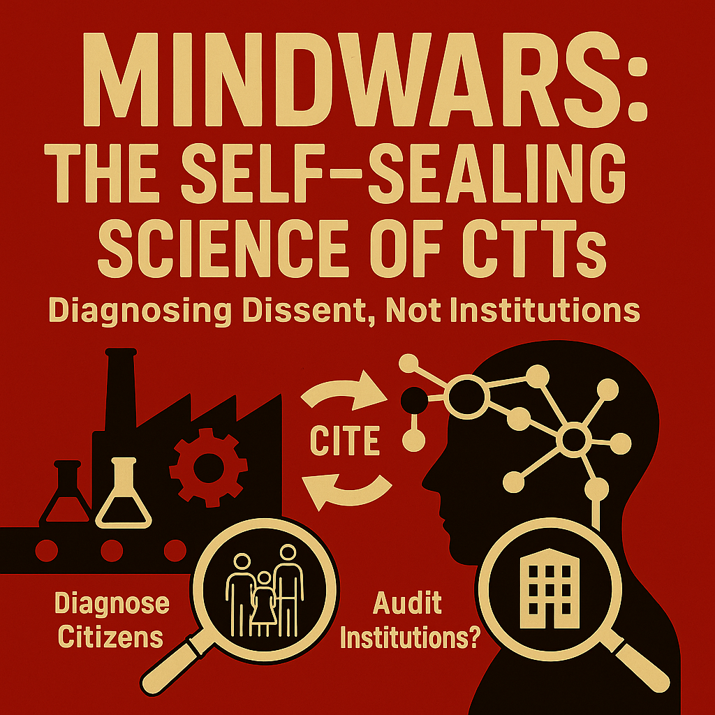 Mindwars: The Self-Sealing Science of Conspiracy Theory Theorists (CTTs)