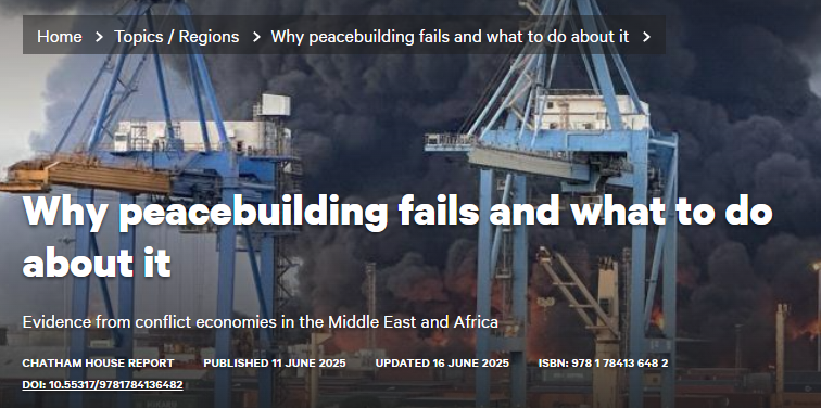 Geopolitika: Peacebuilding as Threat: How Chatham House Recasts Resolution as Risk