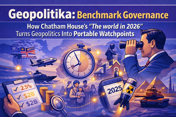Geopolitika: Benchmark Governance — How Chatham House’s “The world in 2026” Turns Geopolitics Into Portable Watchpoints